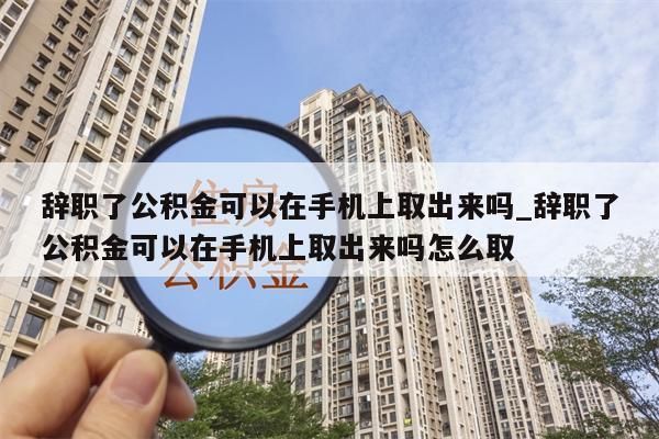 辞职了公积金可以在手机上取出来吗_辞职了公积金可以在手机上取出来吗怎么取