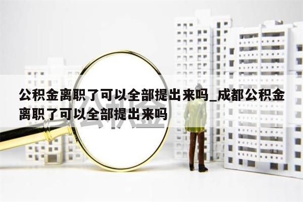 公积金离职了可以全部提出来吗_成都公积金离职了可以全部提出来吗